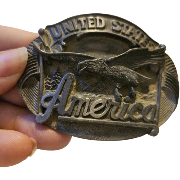 🏍 1989 Arroyo Grande Buckle Co USA Eagle Commemorative Belt Buckle 81/5000 - Picture 3 of 7